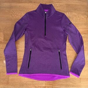 Nike Golf Therma-Fit Half Zip Pullover XS Purple Athletic Golf Jacket